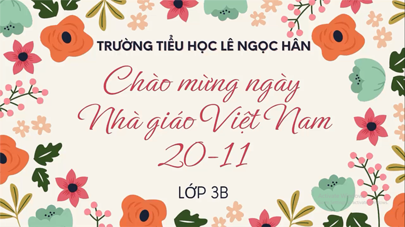Lớp 3B chào mừng ngày Nhà giáo Việt Nam 20-11